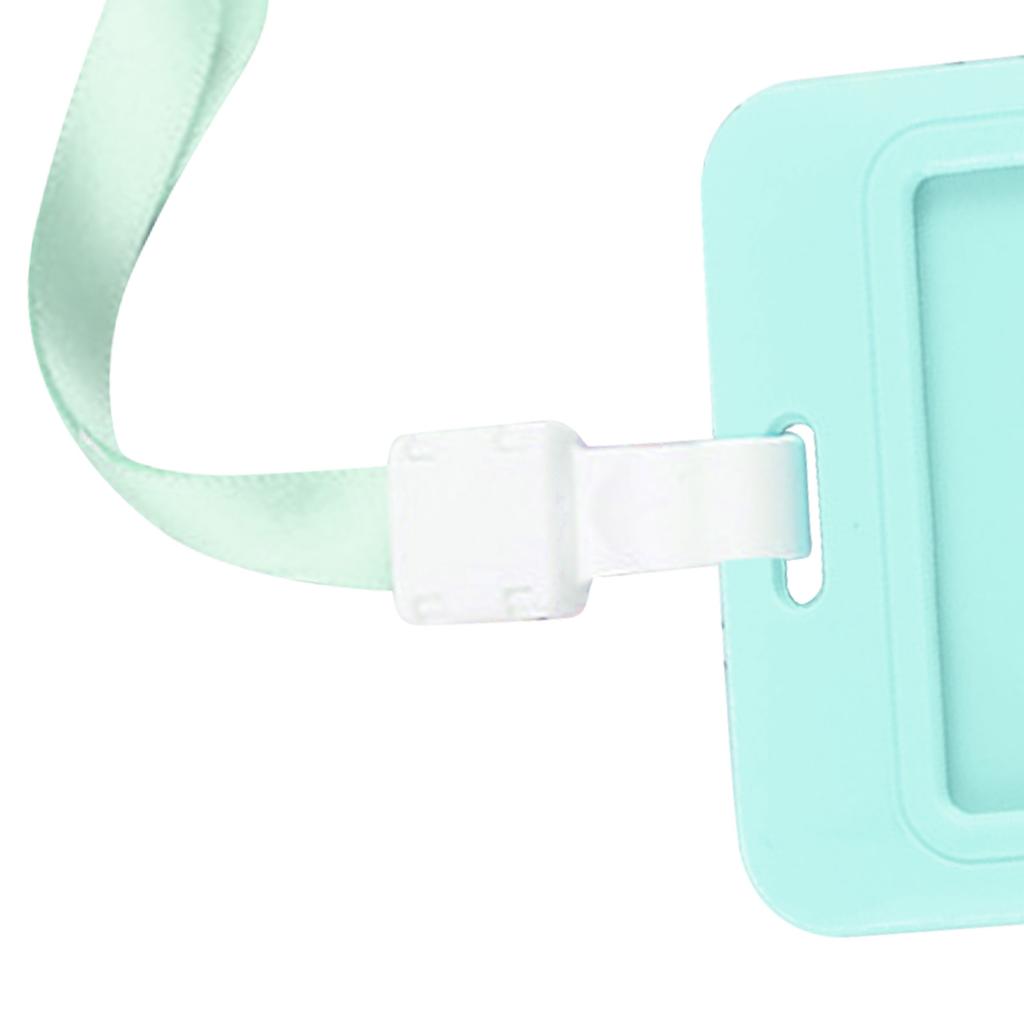 Badge Holder Bright Color Thick Sturdy ABS Rounded Corner Waterproof Bus Card Holder with Lanyard for Company School