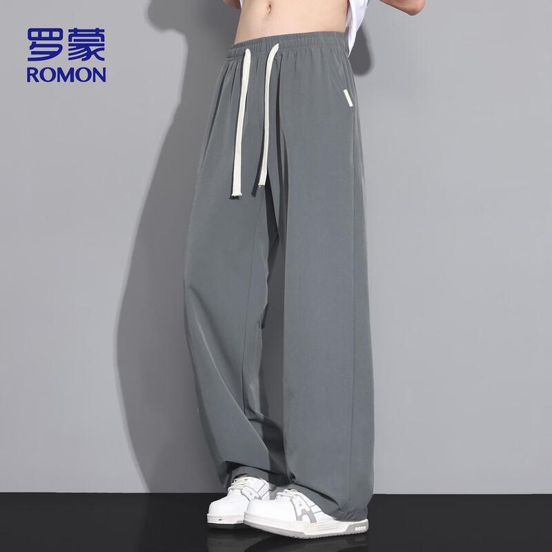 ROMON Men's Ice Silk Loose Straight Casual Pants 29092