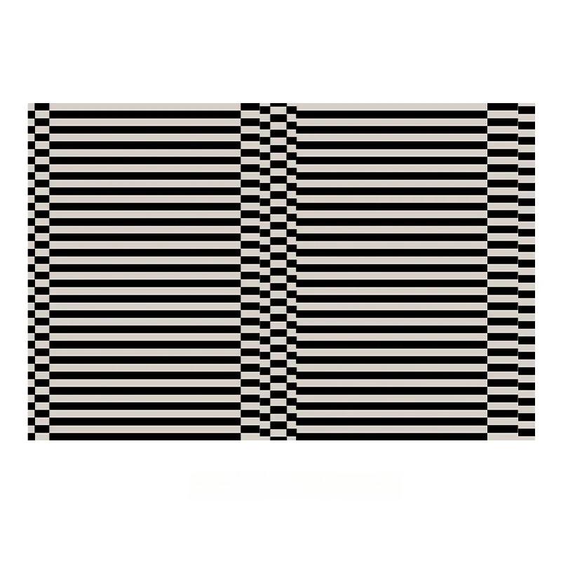 Modern Black White Striped Carpet Minimalism Decoration Bedroom Bedside Short Velvet Rug Lounge Cloakroom Antiskid Floor Mats