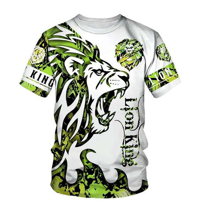 2022 sommer männer Casual Anzug Mode 2 Stück Set 3D Gedruckt Löwe Kurzarm T-Shirt Shorts Anzug Sportswear Casual shorts