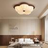 Chinese Song Dynasty Chandelier: Retro Fabric & Walnut Wood Zen Ceiling Light