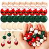 Random Size Quantity Christmas Wooden Beads Christmas Wooden Beads Christmas Round Beads Winter Pine Round Beads Natural Wood