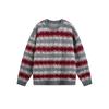 Unisex Oversized Crewneck Knit Sweater Cotton Blend Gradient Mohair Style Winter Casual Pullover Teens