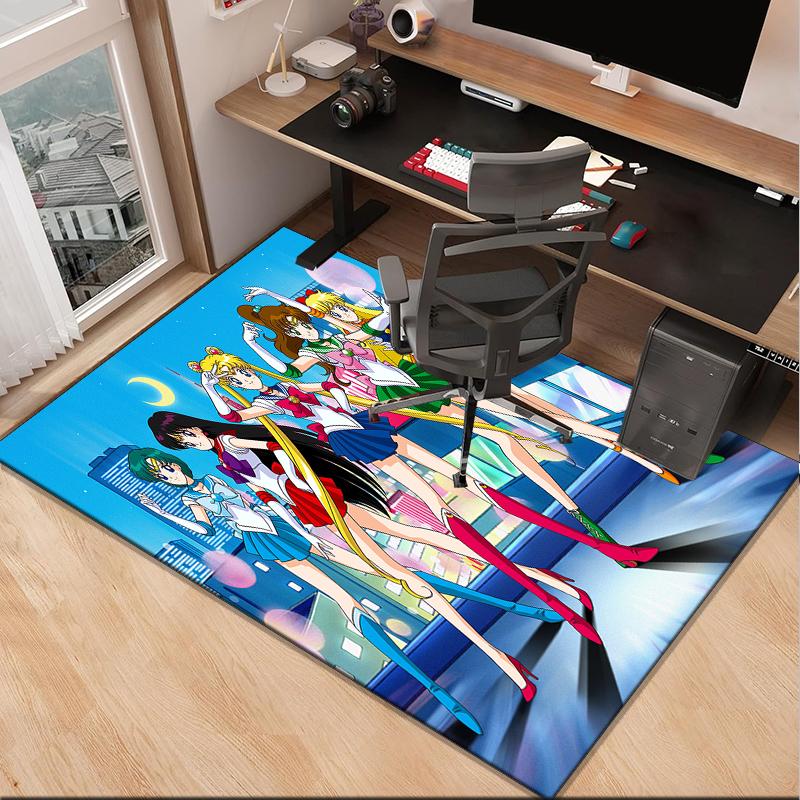 Christmas anime Princess Office Rug Chair Mat, Game Carpet, Suitable for Front Door, Bedroom, Living Room, Desk, Holiday Gift