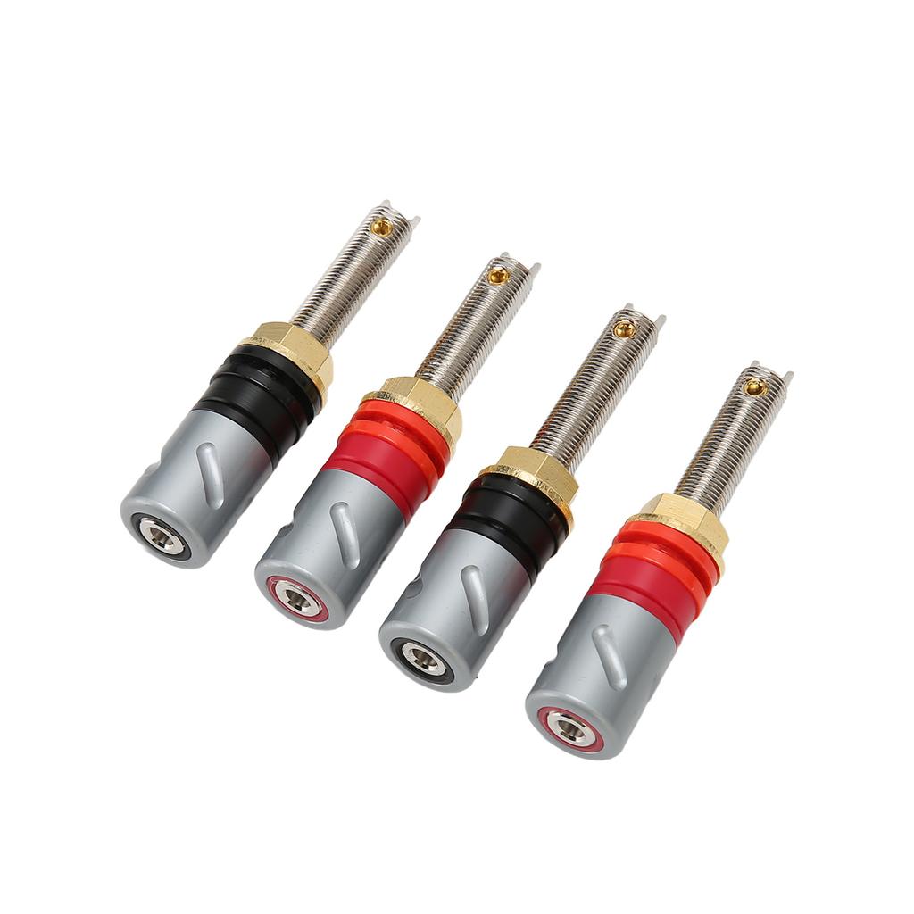 4 Pcs Banana Plug Connector Pure Copper 4mm Rhodium Plating Banana Plug Binding Post Connector for S