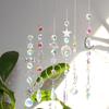 Hanging Crystal Pendant Garden Suncatcher Wind Chimes Rainbow Prism Crystal Chain for Window Drop Bell Christmas Tree Home Decor