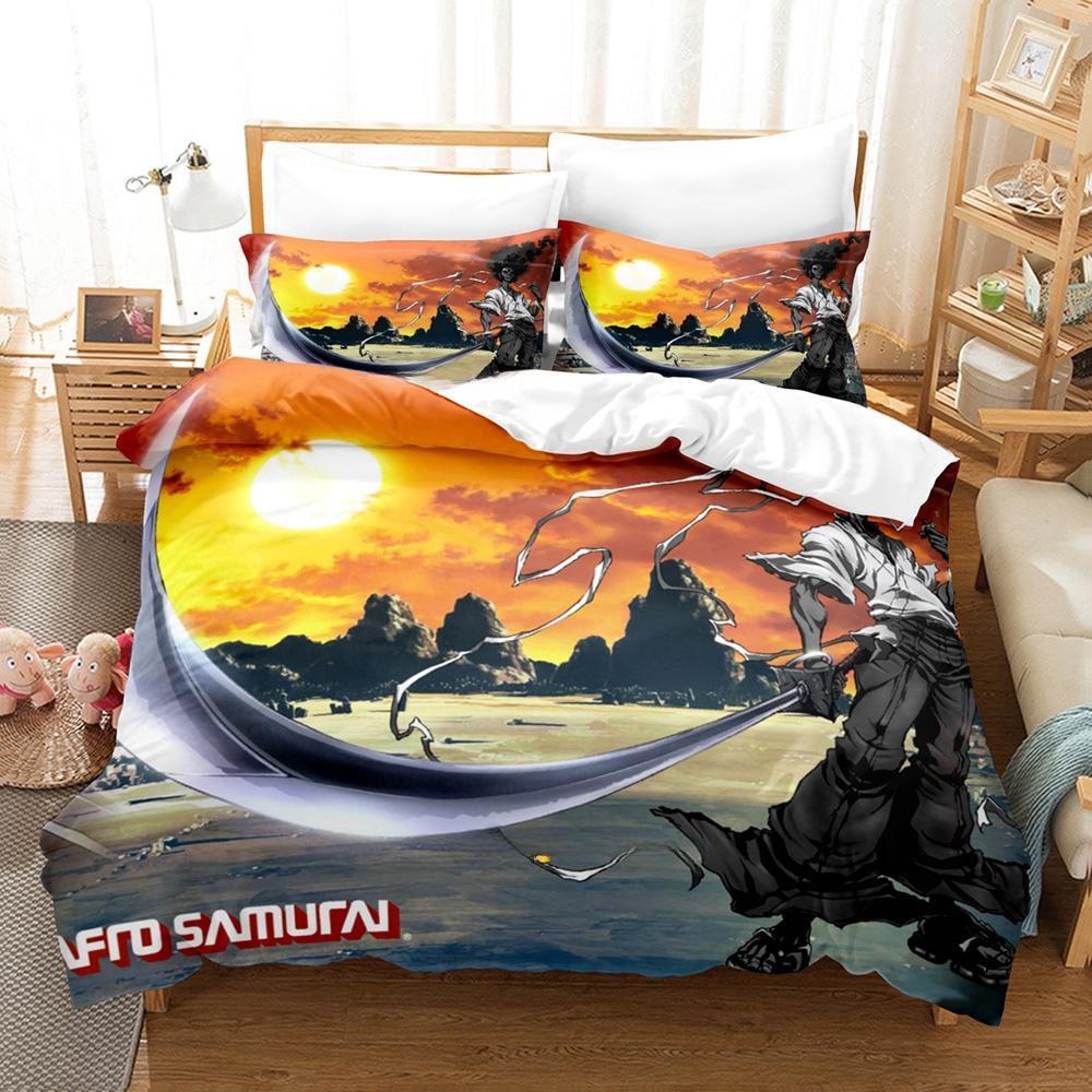 3d Printing Game Afro Samurai Bedding Set Cartoon Anime three-piece set Adult Kid Bedroom Duvet cover Sets 3D Print Kawaii Girls
