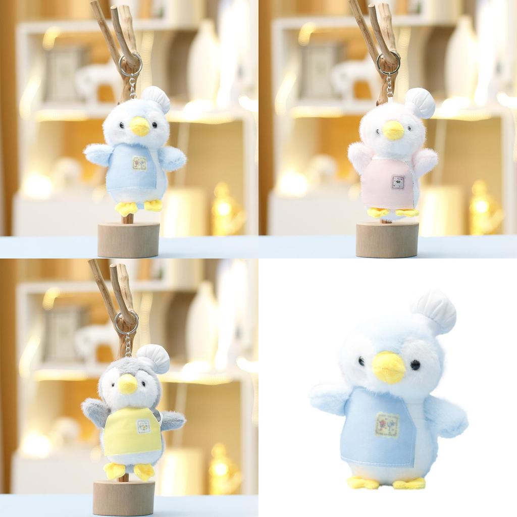Plush Penguin Chef Keychain With Soft Short Pile For Girls Gift And Bag Decoration