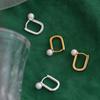 Niche Design Pearl Earrings Women's Fashion Elegant Temperament U-shaped Earrings Ear Buckles Advanced Cold Style Trendy