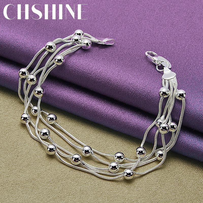 CHSHINE 925 Sterling Silver Five Snake Chain Bracelet For Women Men Wedding Party Fashion Charm Jewelry