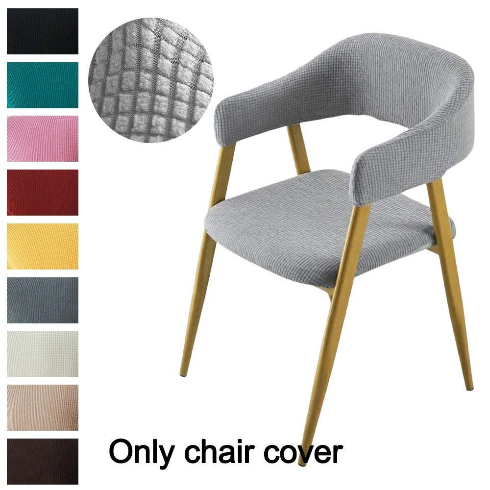 Stretch Fabric Armchair Slipcover Open Back Style Dining Chair Cover Cafe Furniture