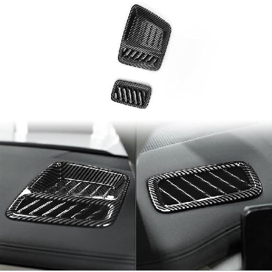 

ABS Накладка на рамку воздуховода передней боковой панели автомобиля, накладка на рамку воздуховода передней центральной панели, накладка на воздуховод боковой панели, совместимая с Hyundai Santa Fe 2024-2025 MX5 Аксессуары Carbon Fiber Style