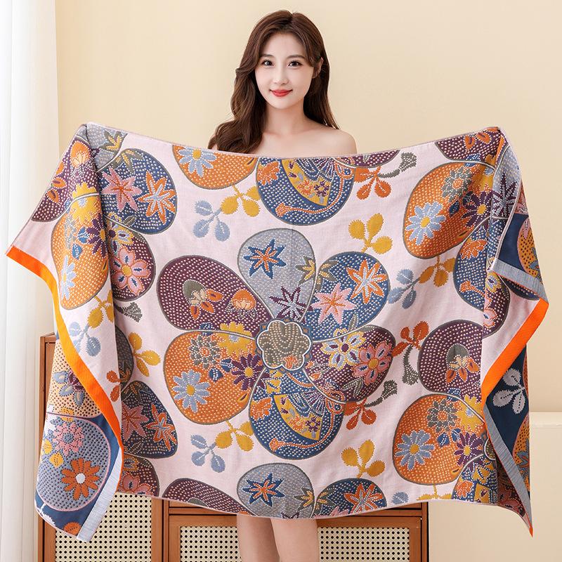 Extra Large 4 Layer Adult Cotton Gauze Bath Towel Soft Quick Dry Absorbent Summer Spring Oversized Wrap Towel Perfect For Home And Travel