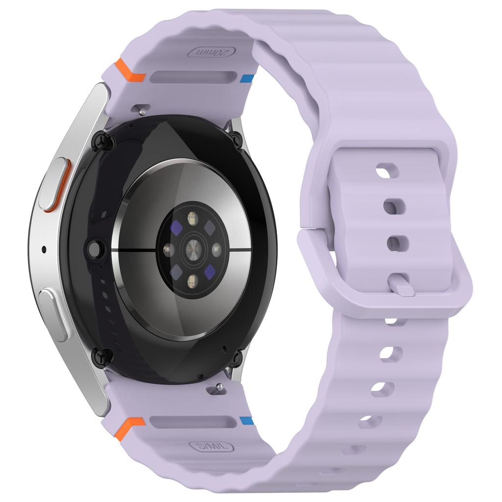 For Samsung Galaxy Watch FE/Watch7 40mm 44mm Silicone Wave Texture Watch Band Replacement Straps