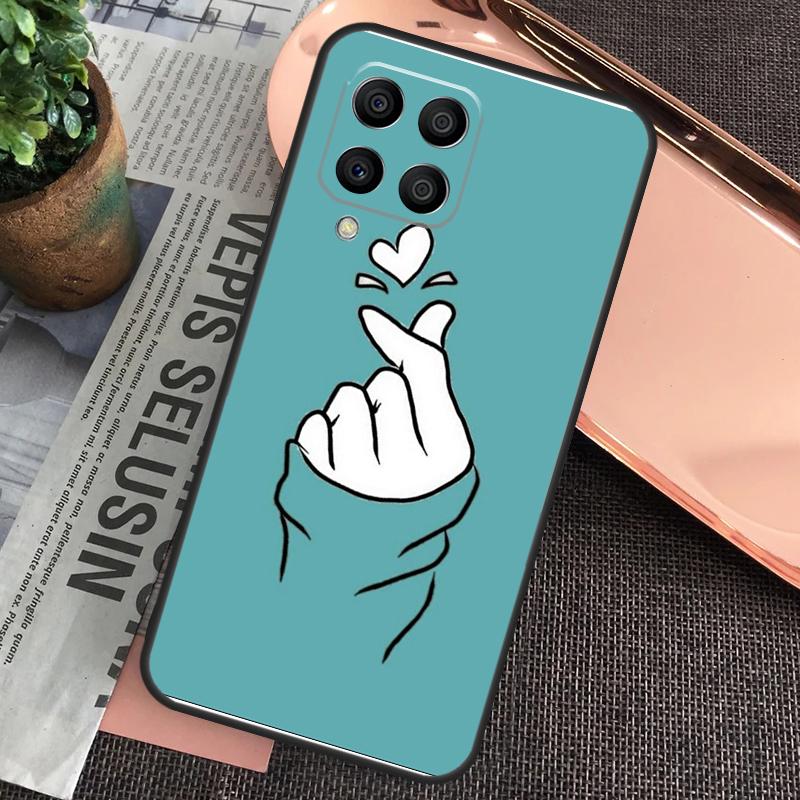 Korean Finger Heart Love Case For Samsung Galaxy M32 M31 M12 M52 M13 M33 M53 M11 M51 M15 M55 M14 M34 M54 M20 M30s