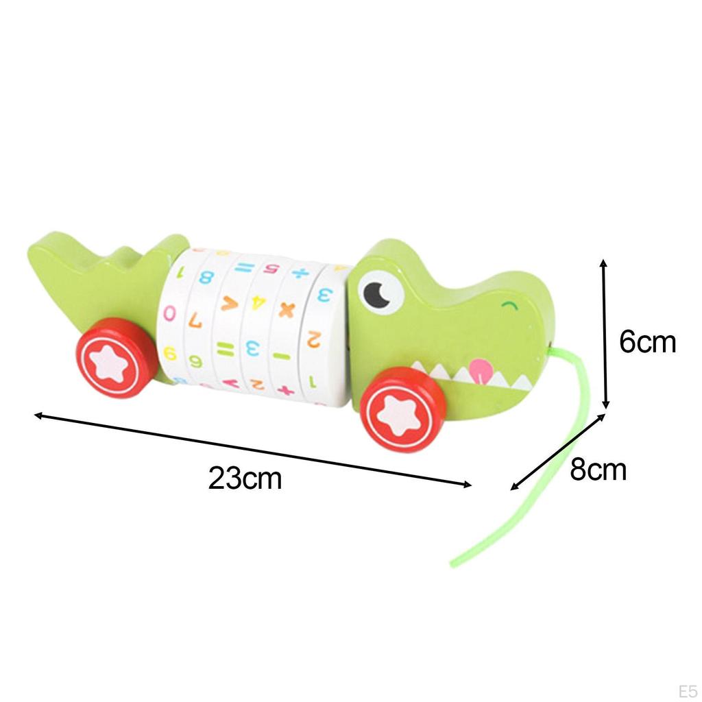Animal Push and Pull Along Toys, Arithmetic Learning Toy, Toy for Kids Birthday Gifts