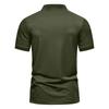 Men's T-shirt With Stand Up Collar And American Flag Sticker Large Size Half Zip Collar And Short Sleeves