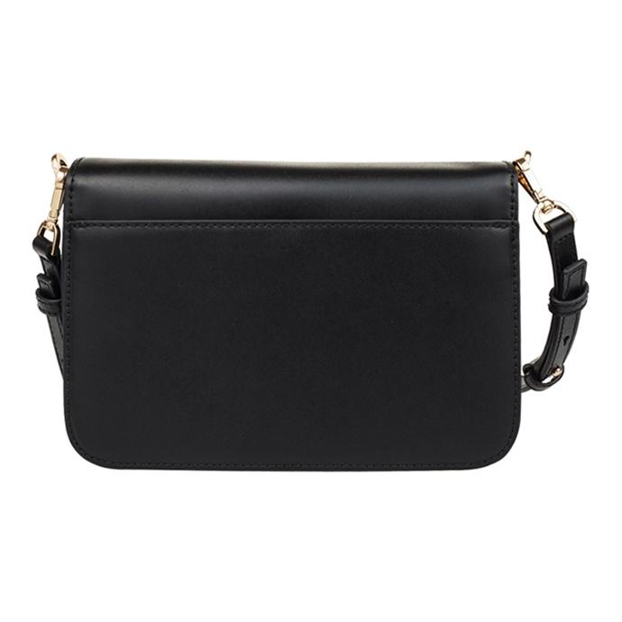 Michael Kors MK Sloan Vintage Flap Commuter Solid Color Gold Buckle Leather Camera Bag Crossbody Shoulder Bag Women Bags Black 30T7GS9L3L-BLACK