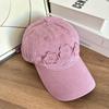 Embroidered Floral Baseball Cap For Women Sun Protections Breathable Acrylic Adjustable Belt Hat