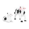 2pcs Cows Figurine Resin Animal Sculpture Crafts Miniature Garden Ornament Gardening Bonsai DecorationsM