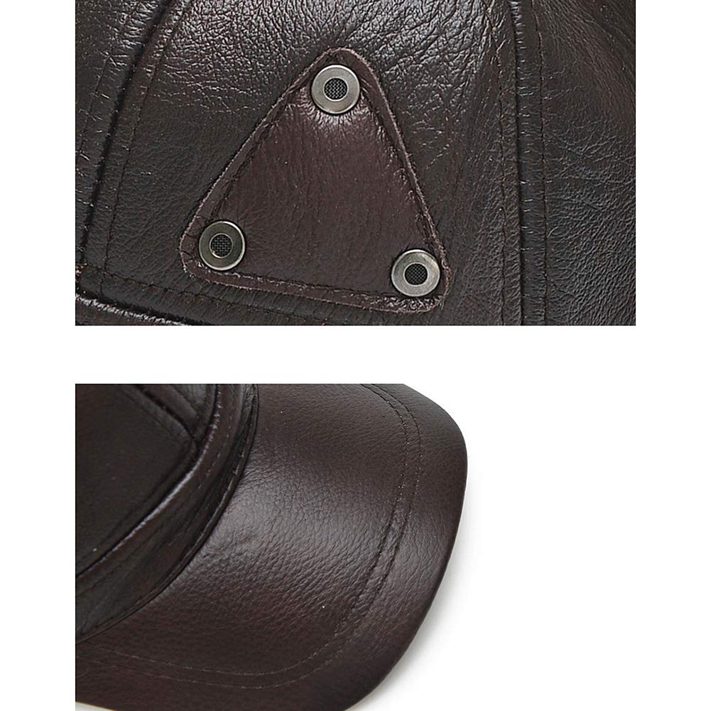 Anmida Leather Genuine Cold Plain [ANMIDA] Autumn/Winter Cap, Men's Hat, Women's Cap, Leather, Protection, Simple,