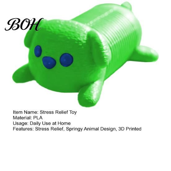 Springy Animal Toy 3D Printed Cat Fidget Toy, Stretchy Dog Stress Relief Sensory Flexible Spring Desk for Office Home Decor