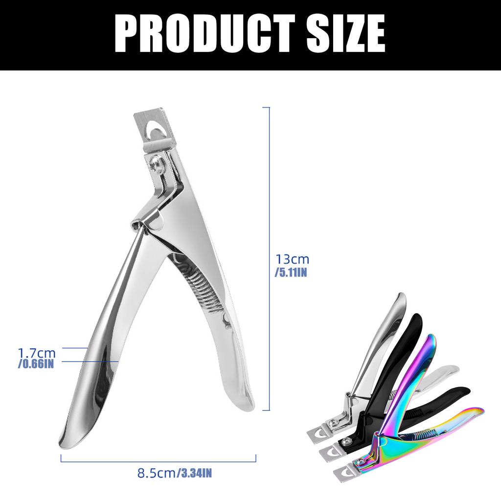 Acrylic Nail Clippers Professional Nail Clippers Cutters for Acrylic Nails Fake Nail Tips Stainless Steel Nail Trimmer