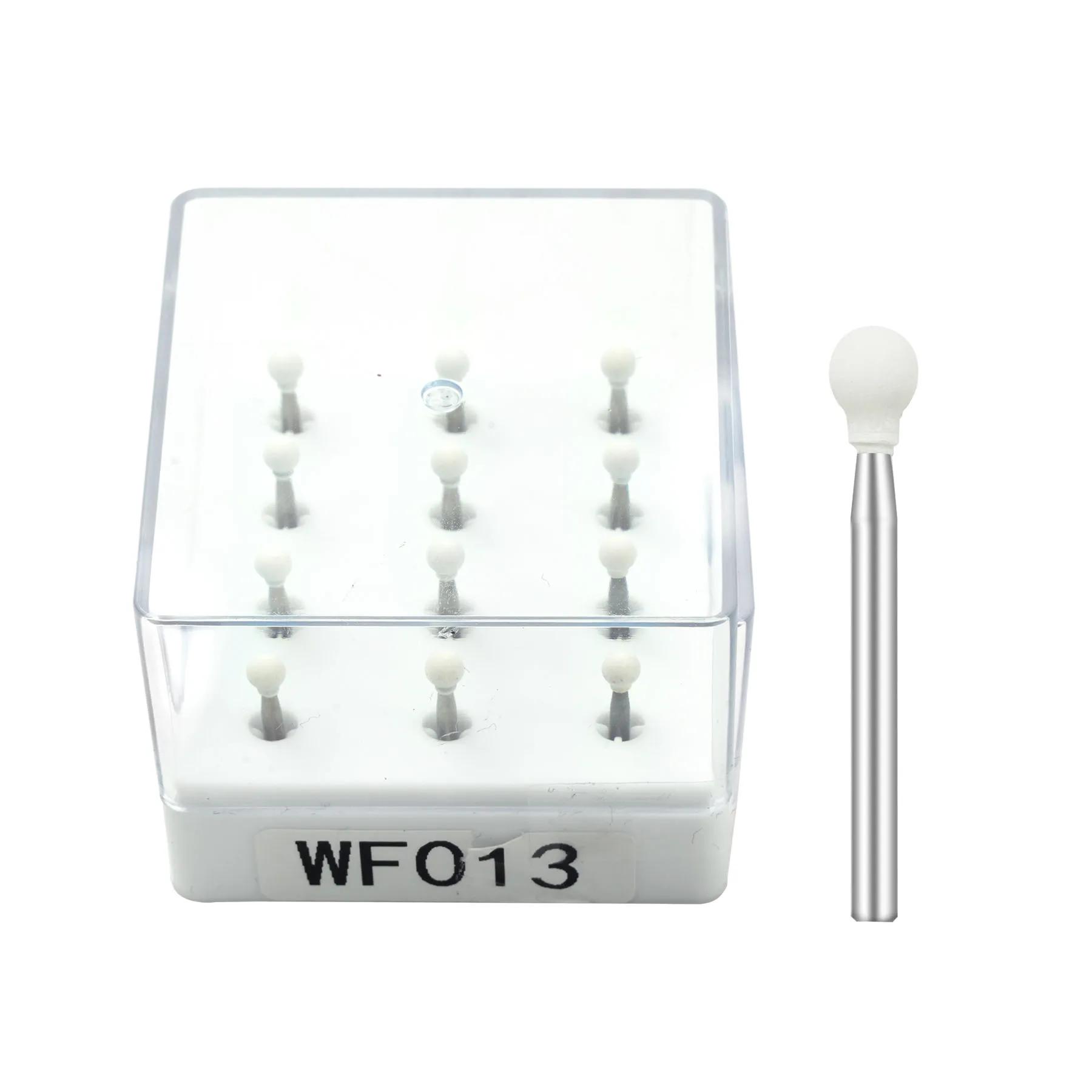 

12Pcs/Box Dental Polisher White Stone Flame Cone Round Shape Polishing Composites Porcelain Dentistry Instrument Dental Tools