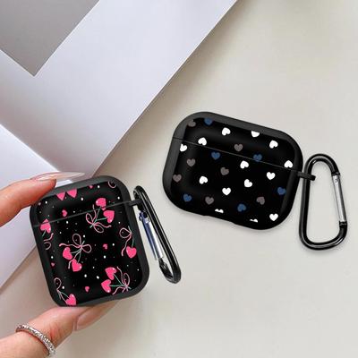 Earphone Cases Cover Case For Airpods Pro3 3 4 Pro2 Pro 2 1 Black Heart Print