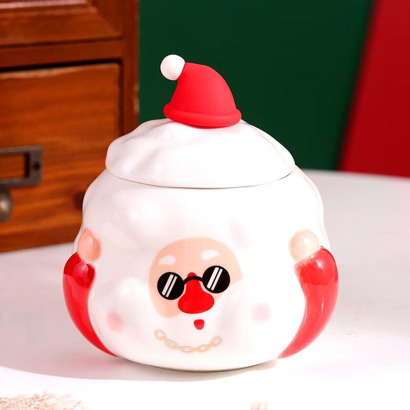 Christmas Cartoon Mug with Lid and Spoon