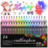 Dual-Tip Metallic Outline Pens Fluorescent Marker with Colorful Borders Smooth Tip Highlighters for Cards Crafts & Notes