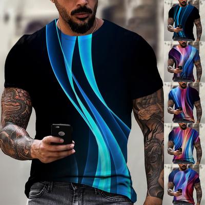 Men'S T-Shirt Short Sleeve Printed Summer Round Neck Top Trend Casual Sweatshirt