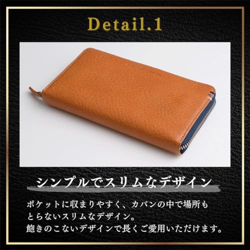 Benetton Men's Long Zipper Wallet, Made with Genuine Italian Vegetable-Tanned Leather, Features a Luxury Design, Large Capacity, Softness, Stylish Des