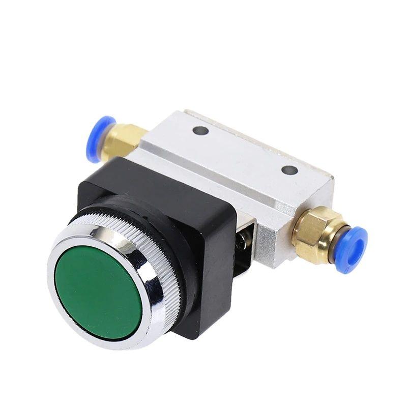 Mechanisches Ventil MOV-03B 1/8" Gewinde 2 Positionen 3 Wege Roter Grüner Flacher Druckknopf Momentanes Pneumatikventil