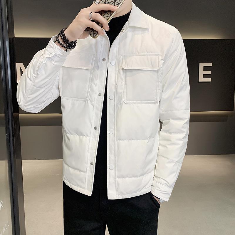 Winter Lapel Men's Tooling Solid Color Can Be Opened Down