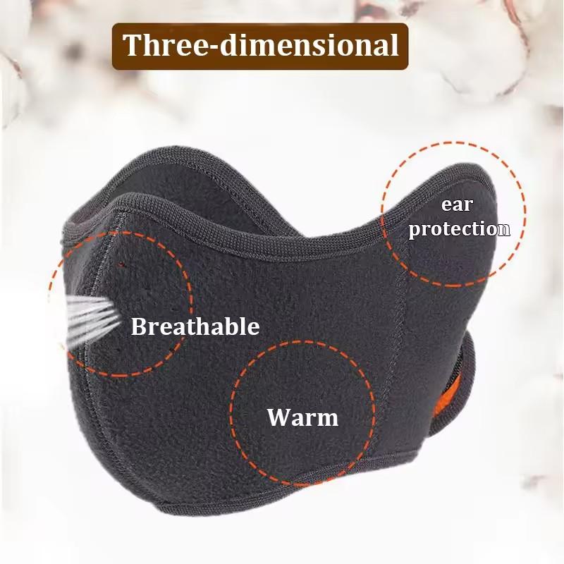 Winter Unisex Warm Fleece Mask Windproof Cycling Facemask Anti Dust Reusable Outdoor Sports Thermal Headwear Half Face Mask