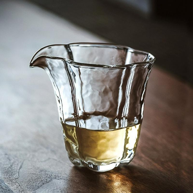 Japanese Style Hammer Pattern Glass TeaCup Heat Resistant Tea Separator Tea Divider Handmade Kung Fu Tea Set Accessories 200ML