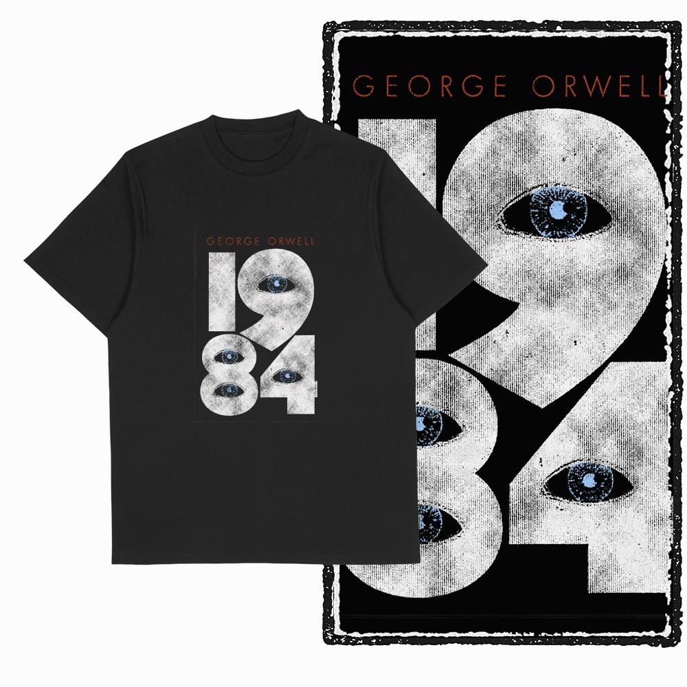 Coolmind X0019 Bavlna velká velikost potisk 1984 Exkluzivní grafické pánské tričko volné s kulatým výstřihem pánské tričko ležérní tričko pro muže trička