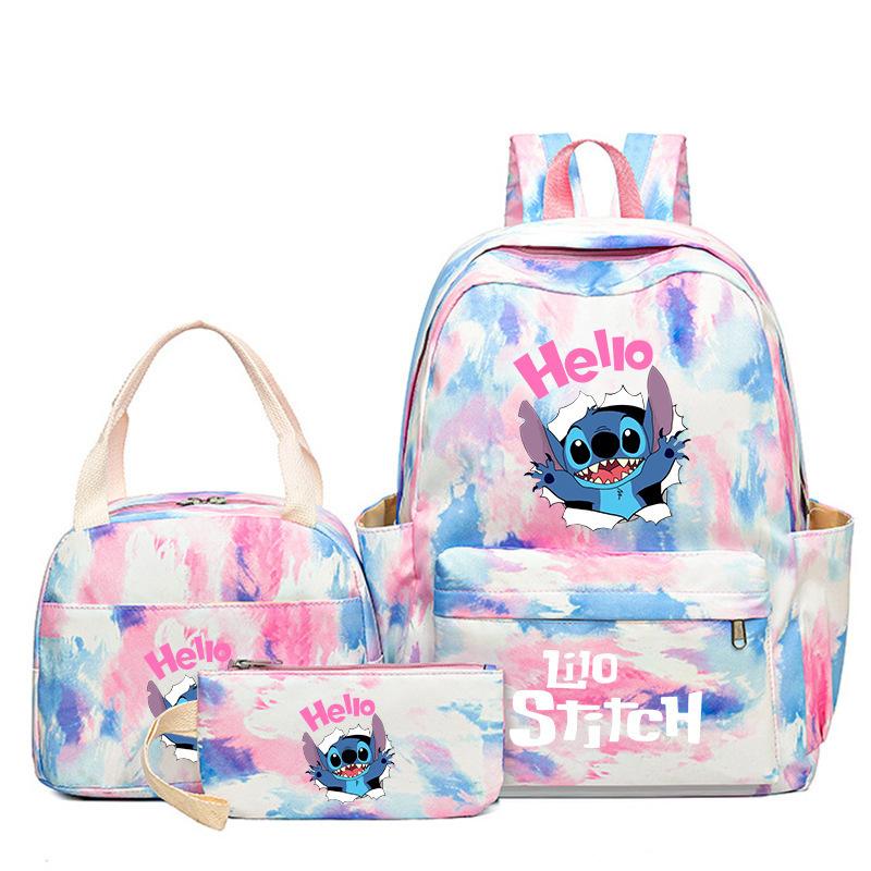 Cartoon Animation Schoolbag Large Capacity Primary And Secondary School Students Backpack Meal Bag Pencil Bag Three-Piece Set