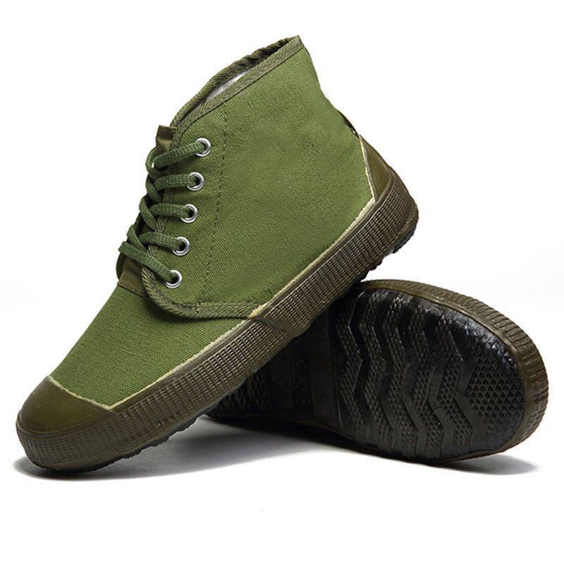 High-Top Yellow Canvas Labor Shoes: Unisex Spring/Autumn Outdoor Rubber Work Footwear