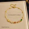 Gold Plated Stainless Steel Colorful Crystal Butterfly Charm Anklet for Women