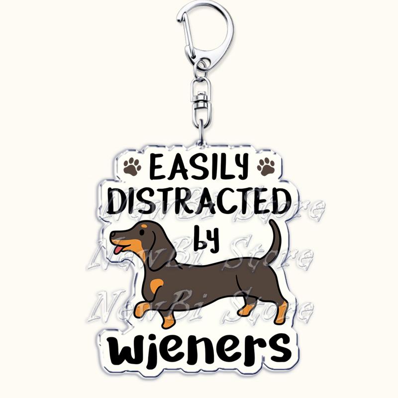 

Lovely Dachshund Dog Meme Keychains for Accessories Bag Wiener Puppy Animal Doggo Lover Keyrings Jewelry Friends Gifts