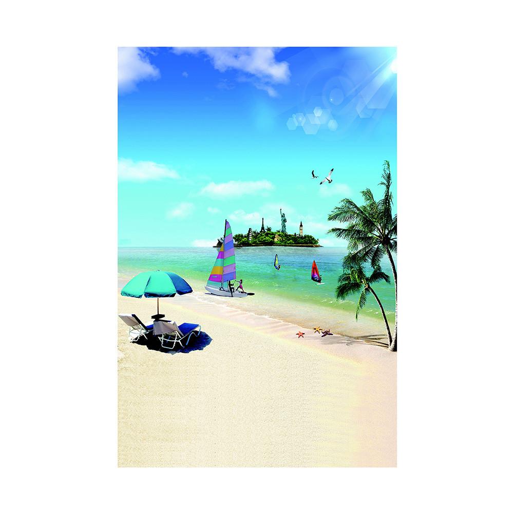 Sommer Meeresstrand Fotografie Hintergrund Tropischer Ozean Palme Sand Malerischer Hintergrund für Fotostudio Porträt Videoaufnahme Party Dekoration Requisiten