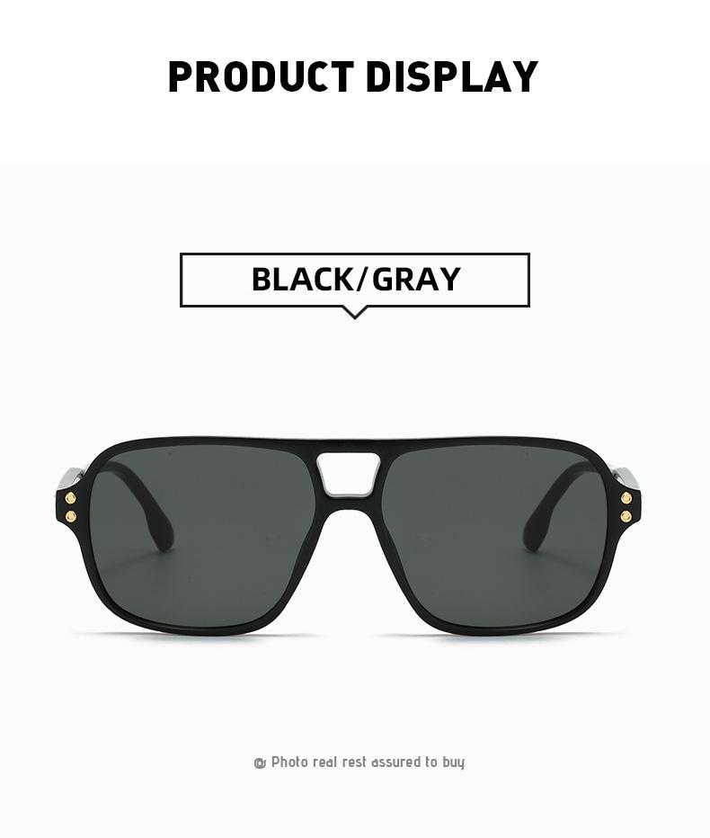 High-End Women's Retro Double Bridge Square Sunglasses
