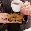 Fashionable Wooden Cup Mat | Petal and Lotus Leaf Shape, Heat-Resistant Table Tea Mat, Perfect for Christmas and Festive Parties