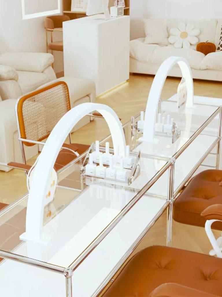 White/Pink Half Moon LED USB Push Plug Desk Lamp Semi Monthly Lighting Fixture for Beauty Salon nail,Vanity,supplement Light