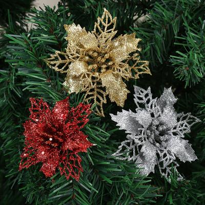 5PCS Cut-out Christmas Flowers Multi-color Optional Furniture Accessories Pendant Christmas Decorations Christmas Tree Accessories