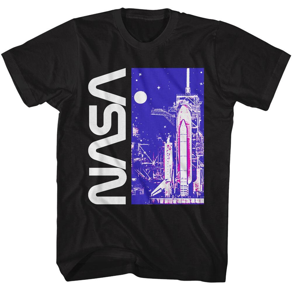 NASA Logo Space Shuttle On Launch Pad Men T Shirt M