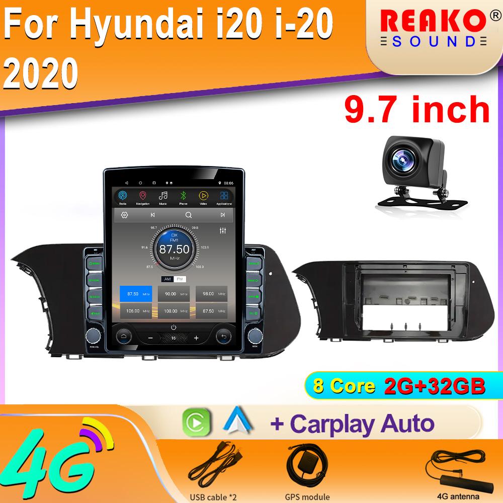 9.7" Vertical Style Tesla Screen Android Car Radio For Hyundai I20 I-20 2020 GPS Navigation Multimedia Video Screen Player