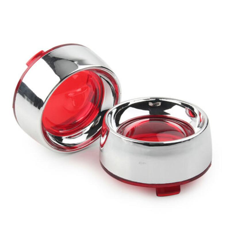 Visor Turn Signal Bezels Trim Ring Lens for Harley Softail Sportster Dyna Touring FLHX,Chrome ABS Motorcycle Indicator Cover 1 Pair